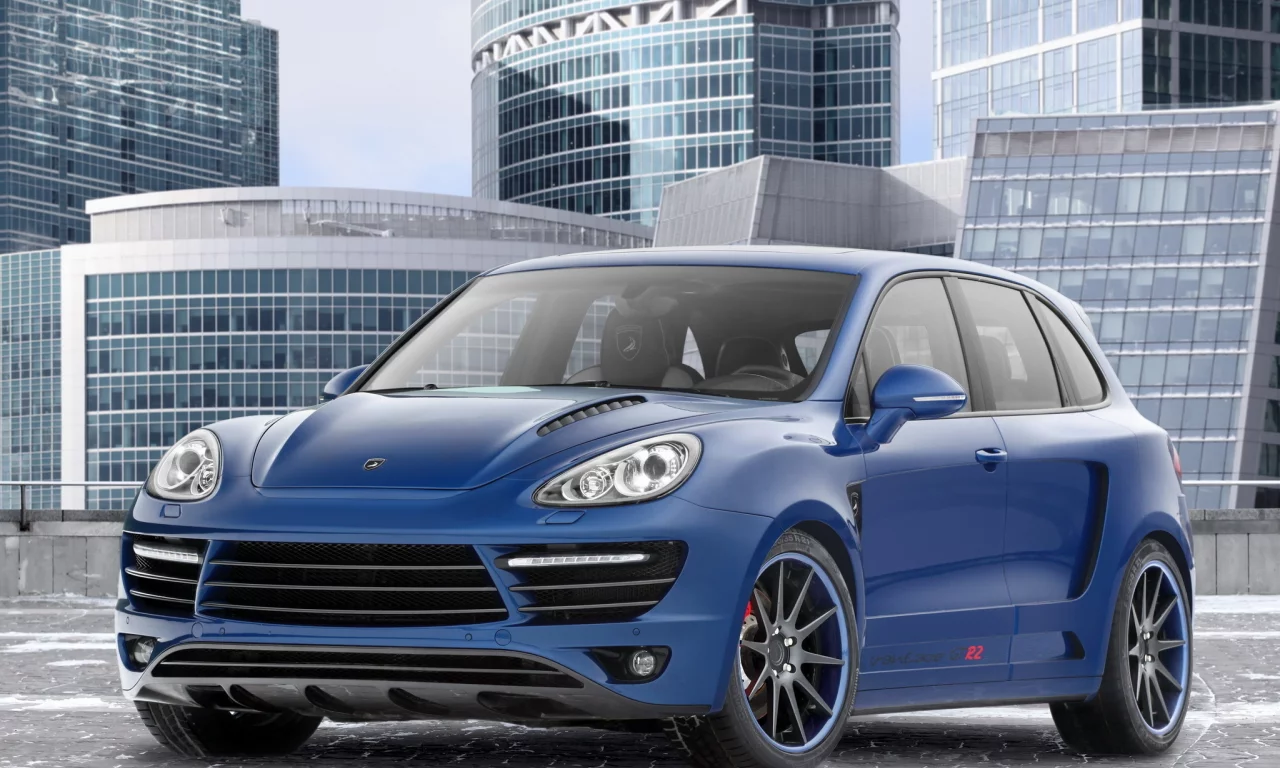 порше, кайен, tuning, небоскрёбы, gtr, topcar, тюнинг, синий, cayenne, vantage, porsche, каменные джунгли