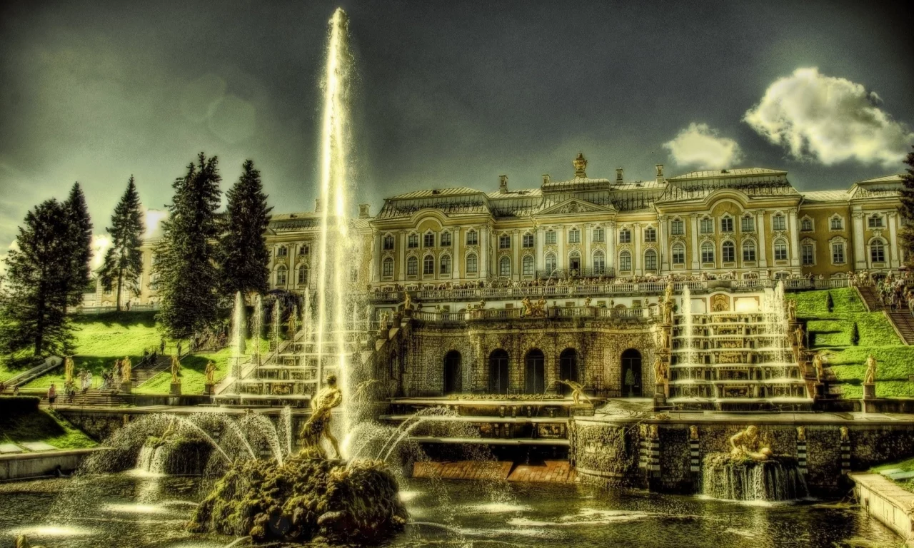 свет, красиво, петергоф, пейзаж
