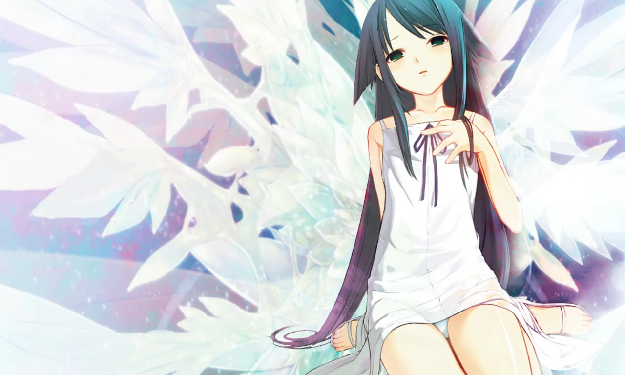 зеленые глаза, saya no uta, девушка
