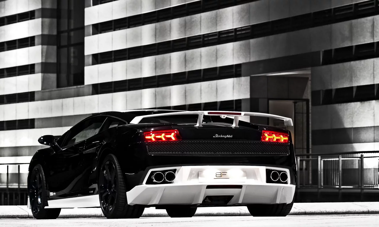 черная, город, lamborghini gallardo gt600