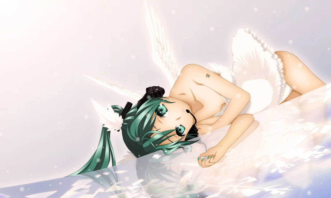взгляд, аниме, vocaloid, девушка, наушники, платье, hatsune miku