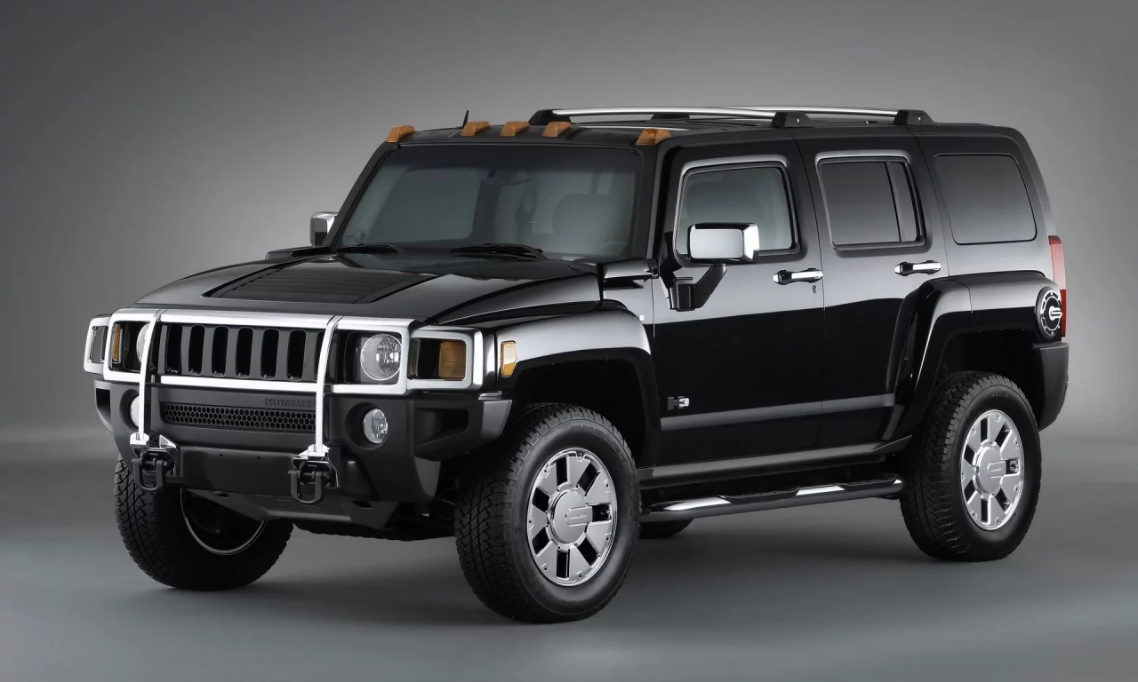 hummer, h3, black, передняя часть
