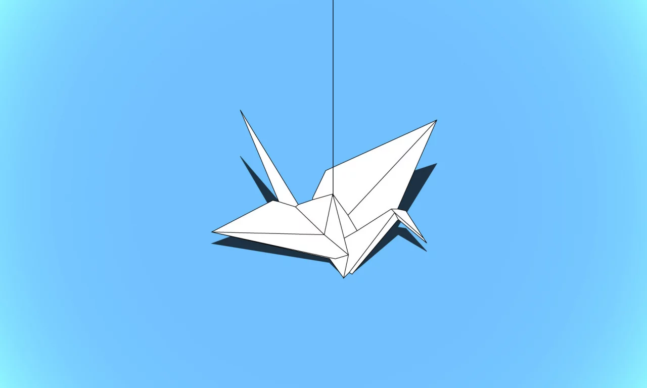 оригами, crane, бумага, журавлик, megafatboy, минимализм, птица