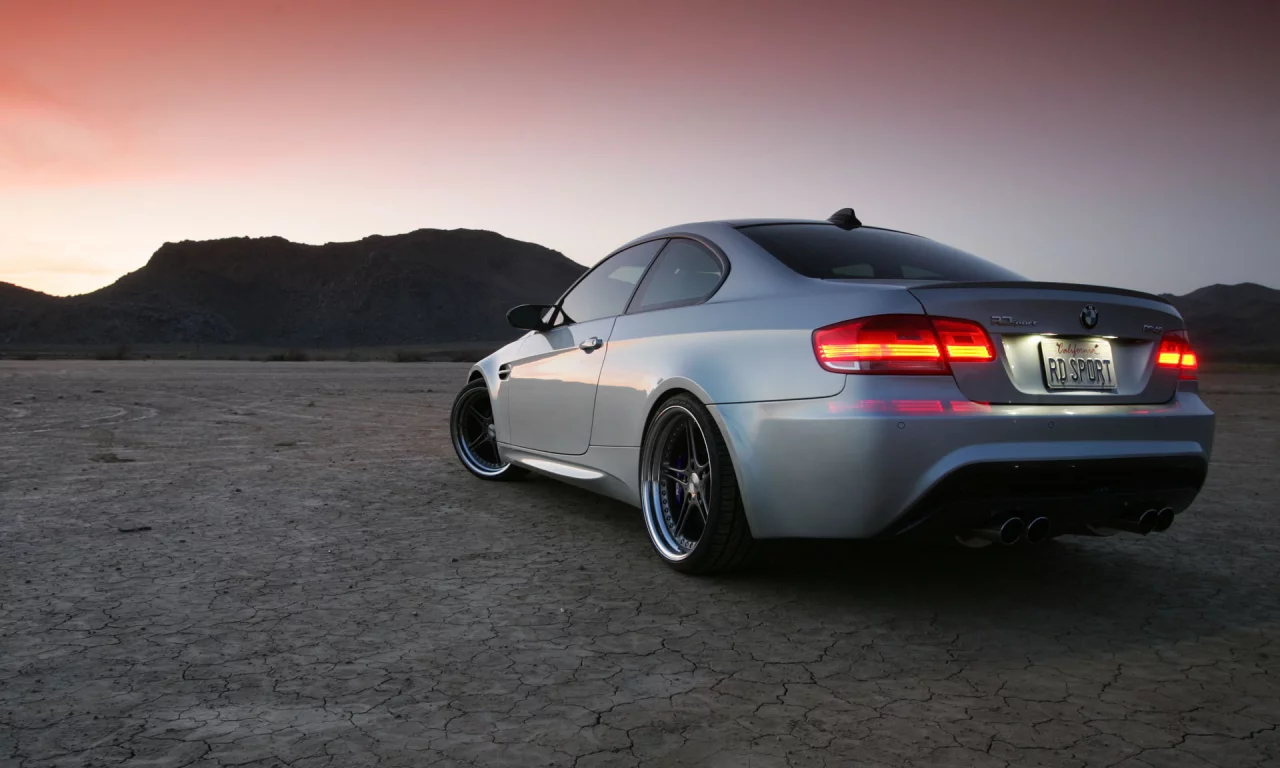 bmw, закат, пустыня