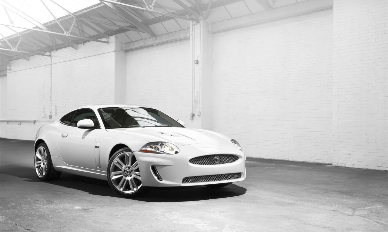jaguar, белый, купе