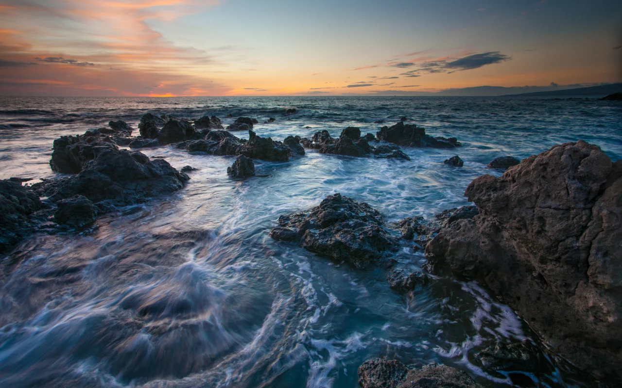 море, камни, гавайи, закат, hawaii, c benjamin torode