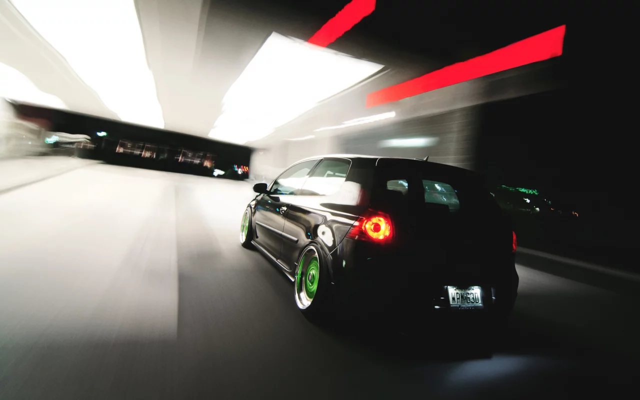 vw, скорость, mkv, огни, gti