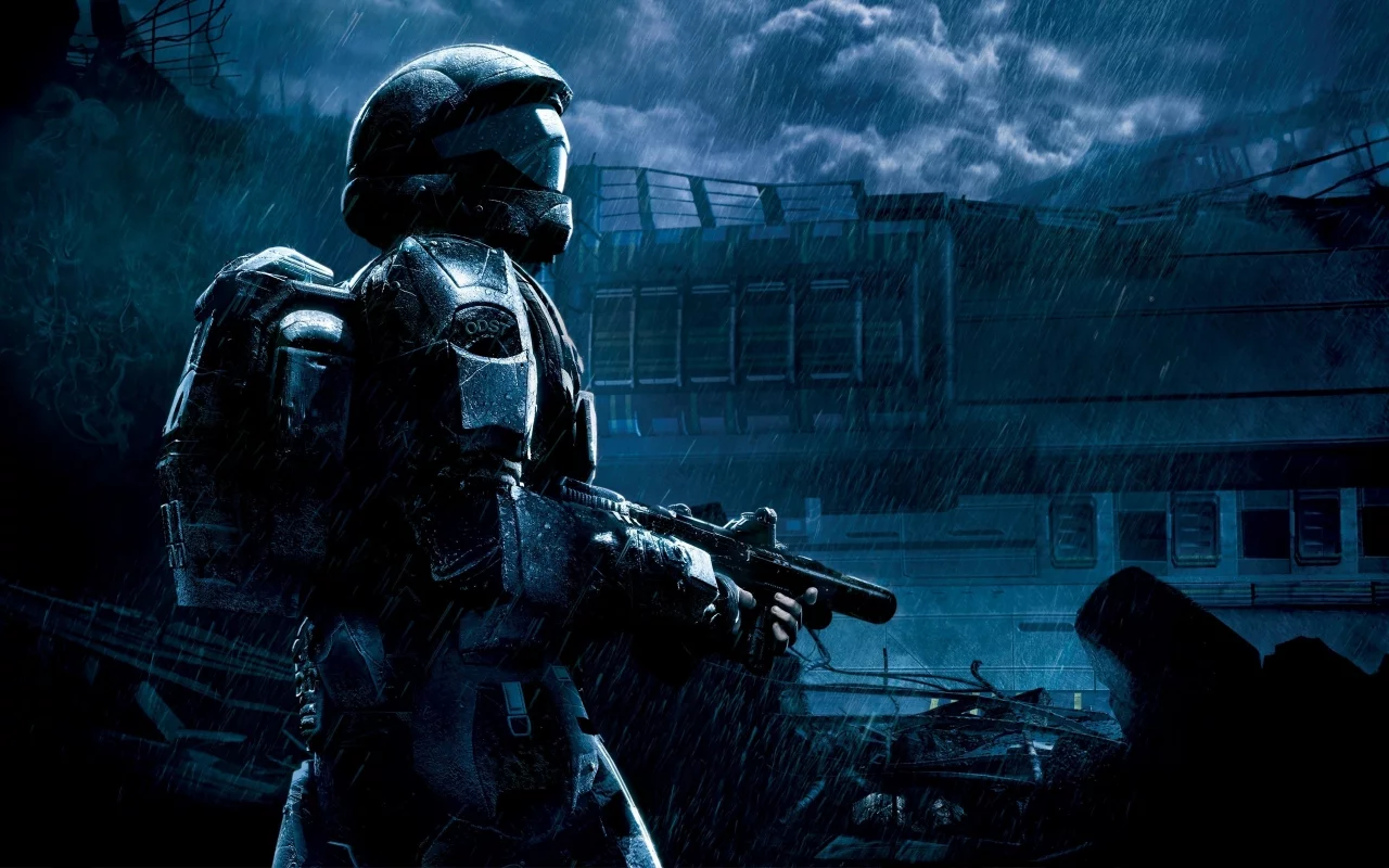 оружие, halo, дождь, солдат