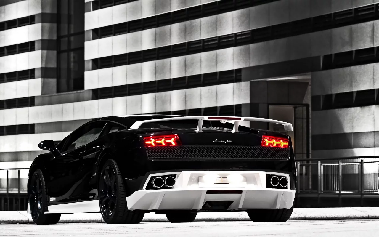 черная, город, lamborghini gallardo gt600