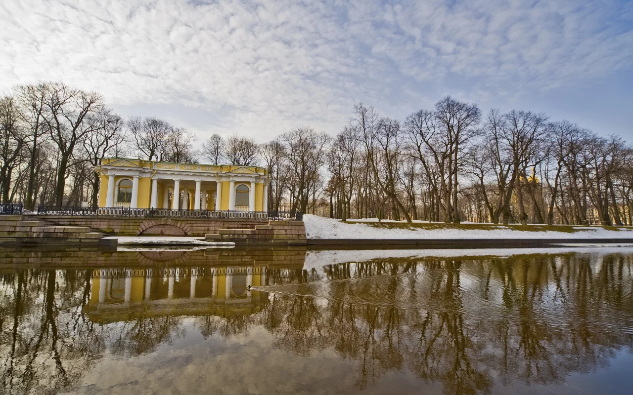река, парк, небо