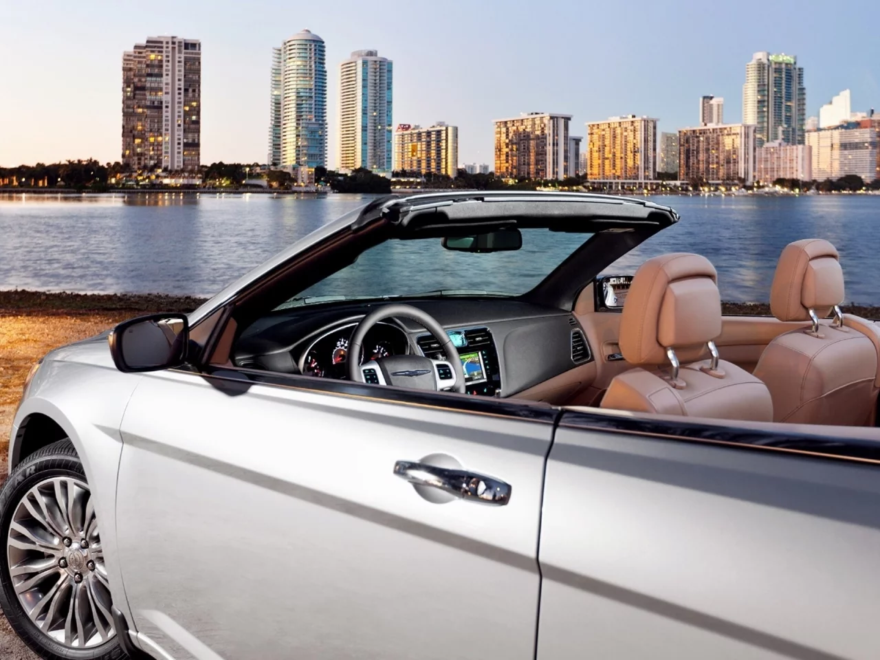 вид, крайслеры, авто обои, дома, города, машины, 200 convertible, chrysler