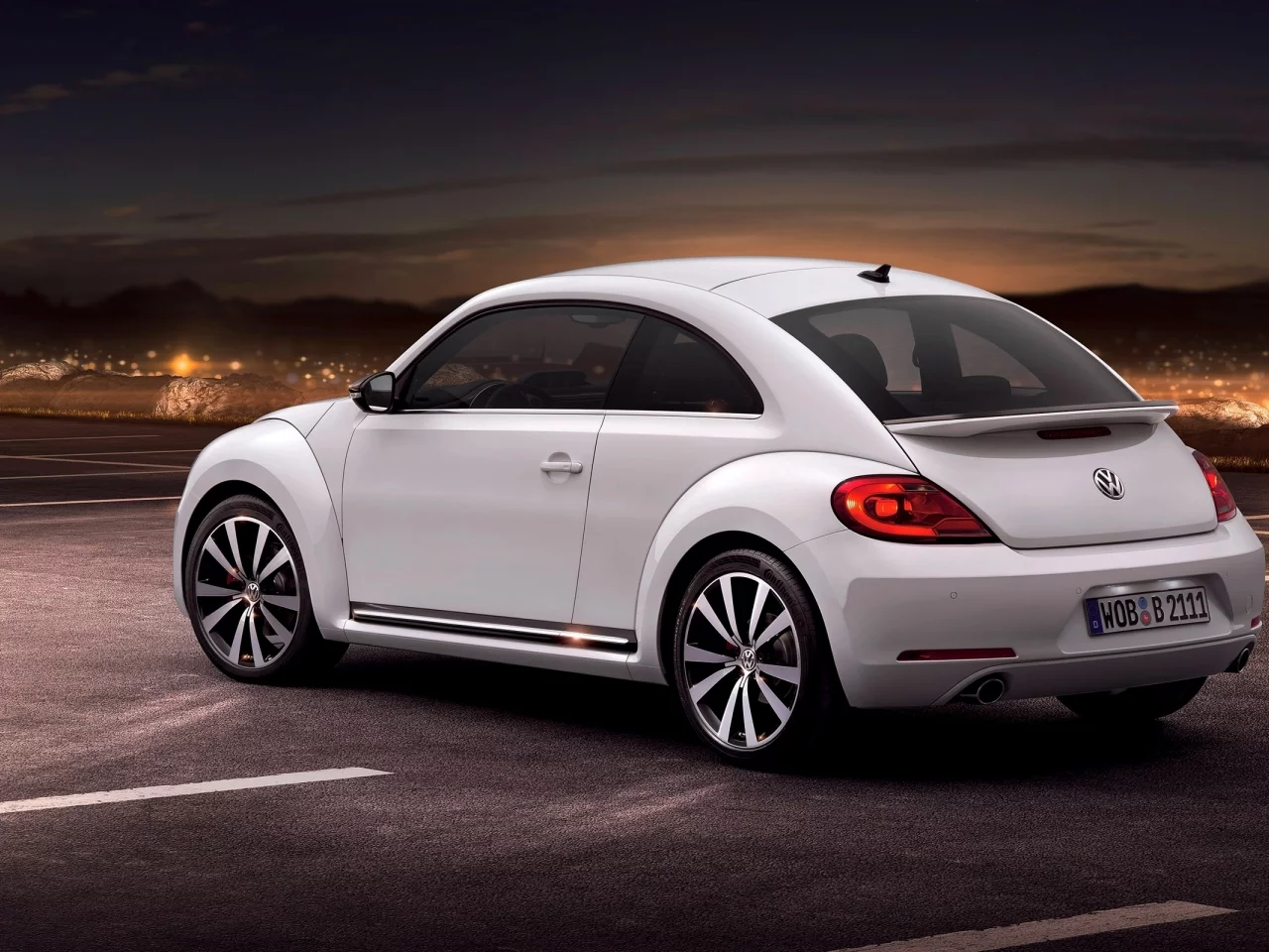 beetle, пейзаж, машина, volkswagen, новый, вид, диски, площадка, вечер, задний, фары, жук