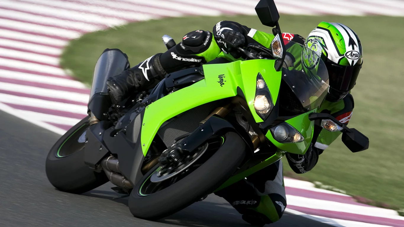 kawasaki, гонщик, мотоцикл, zx 10r, ninja, обои