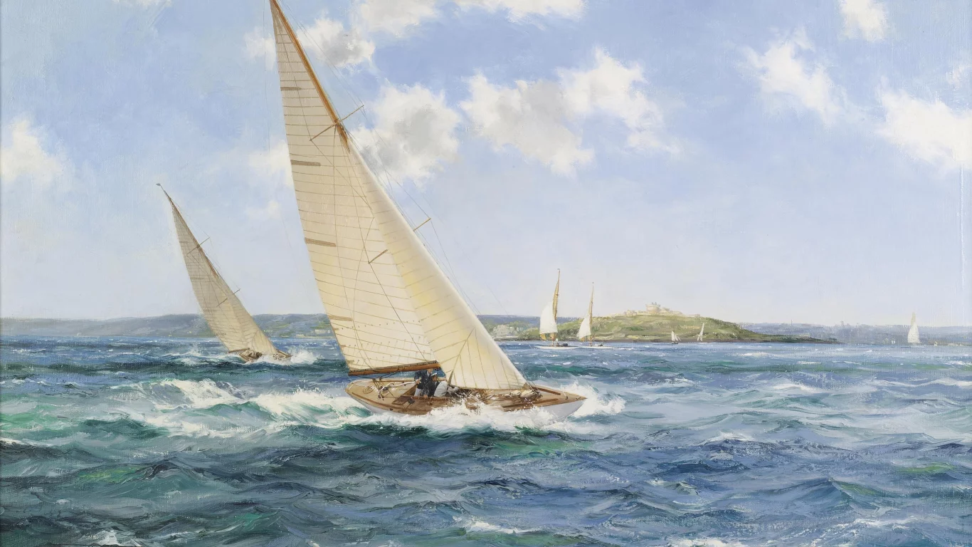 яхты, море, montague dawson
