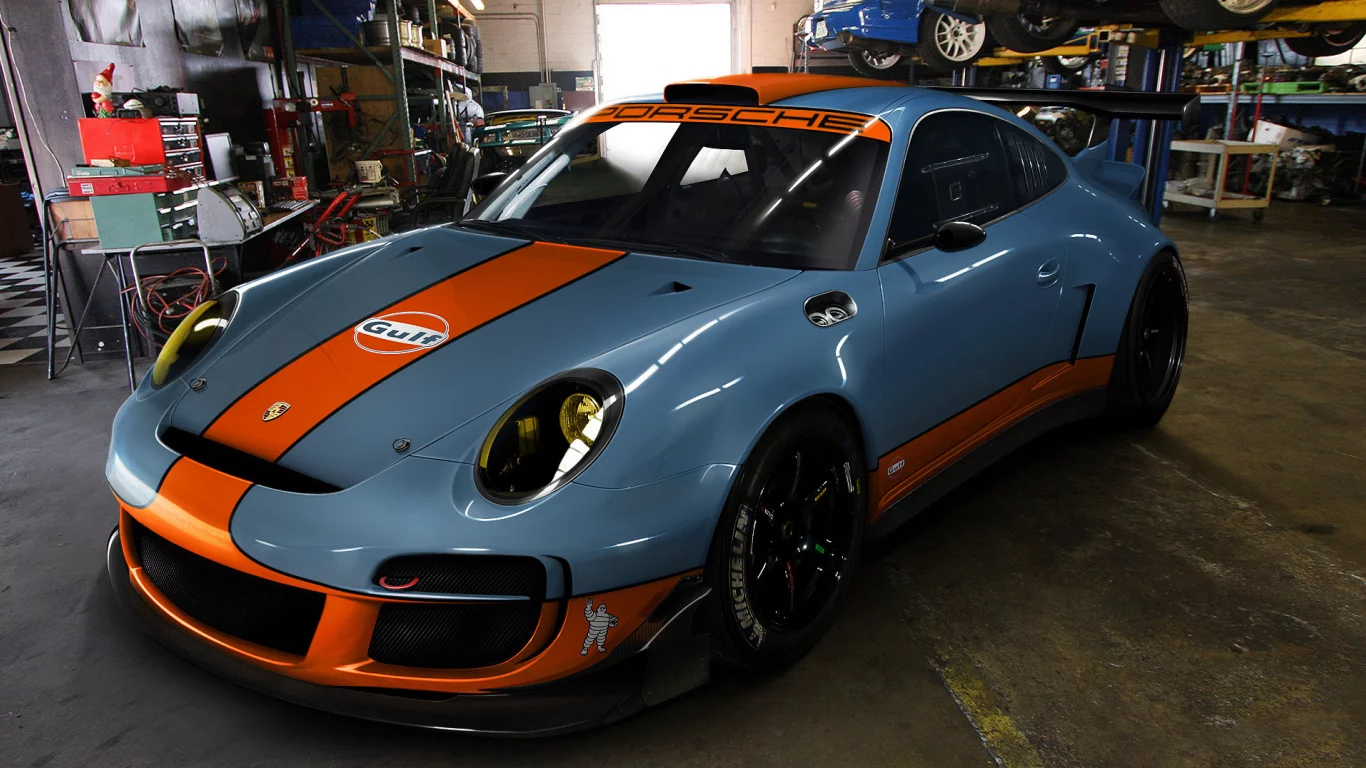 gulf, тюнинг, гараж, спорт, gt3, porsche
