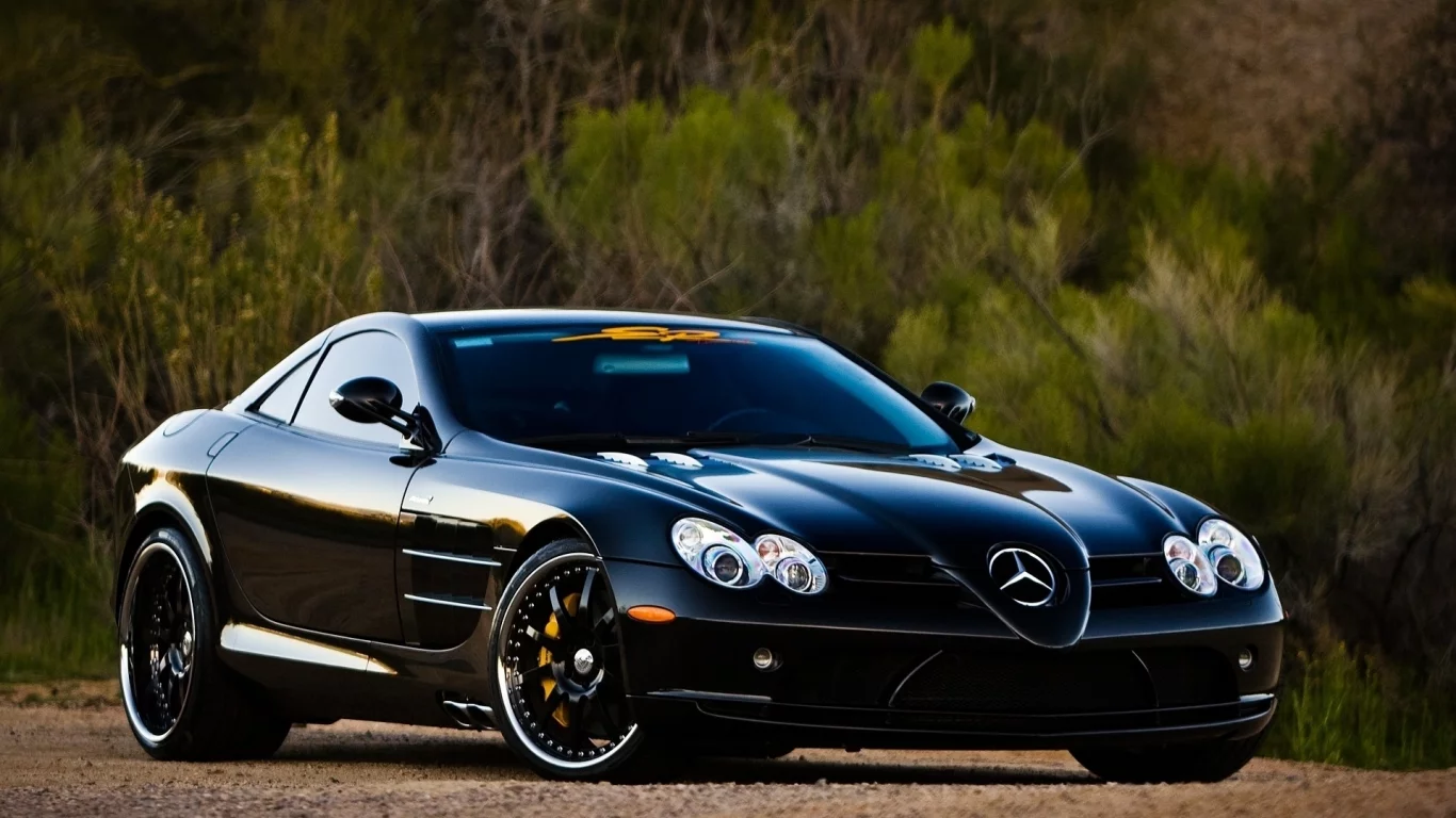 зелень, отражение, slr, автомобили, машины, суперкар, черный, авто, mercedes