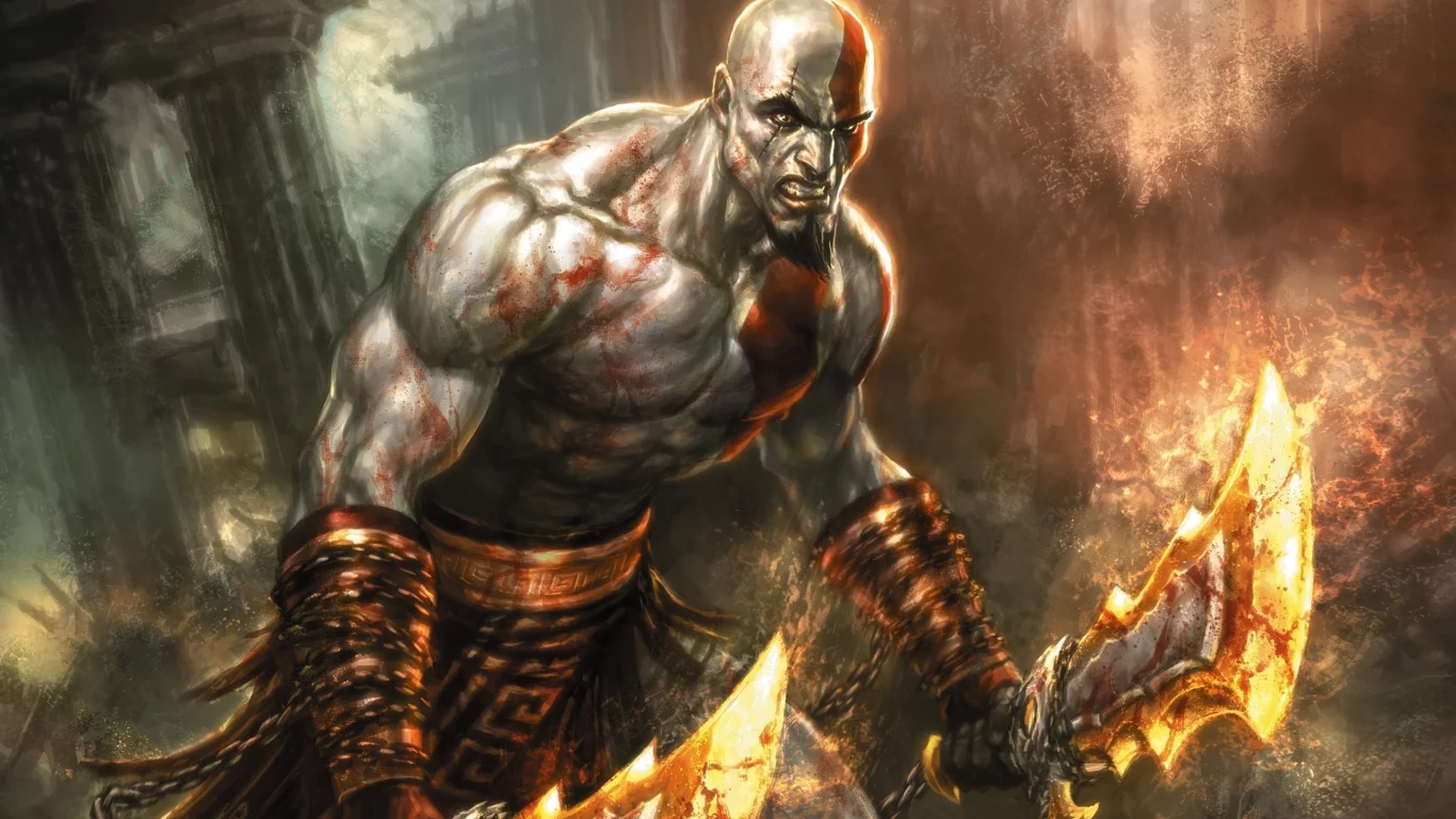 клинки, god of war, кратос