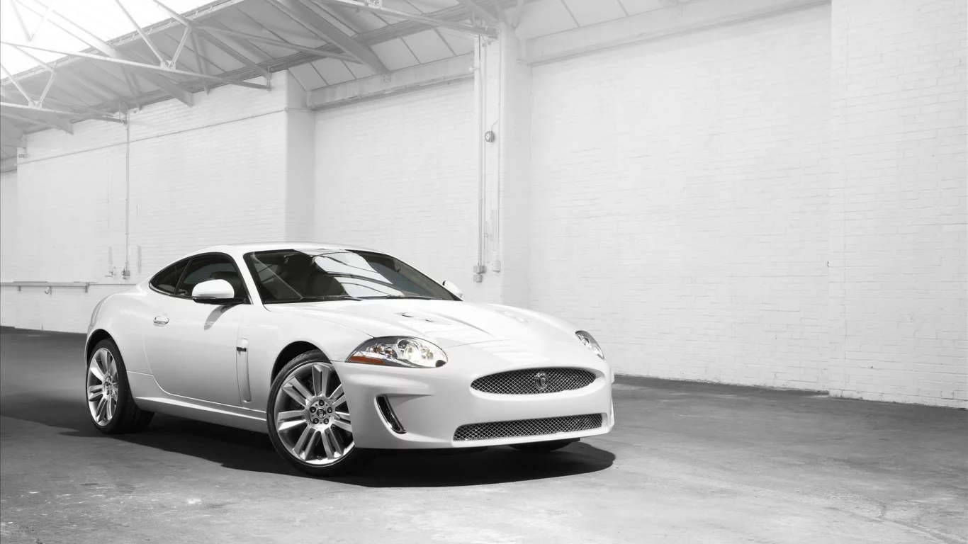 jaguar, белый, купе