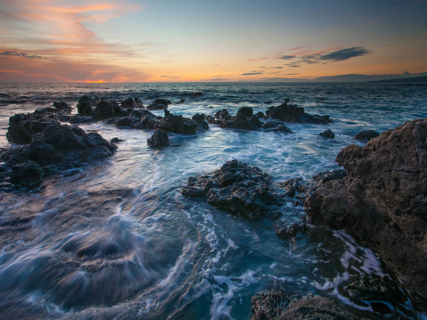 море, камни, гавайи, закат, hawaii, c benjamin torode