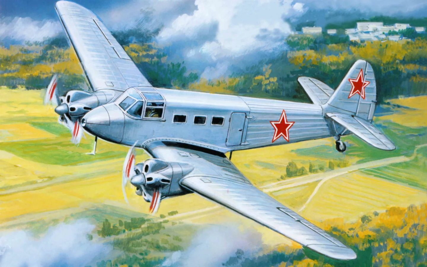 арт, самолет, самолет, советский, транспортный, як-8