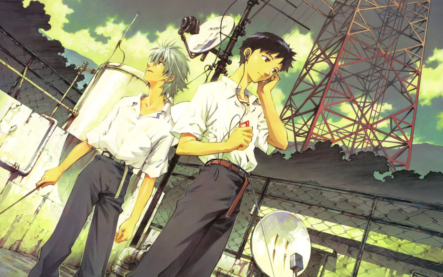 shinji ikari, nagisa kaworu, nge, neon genesis evangelion