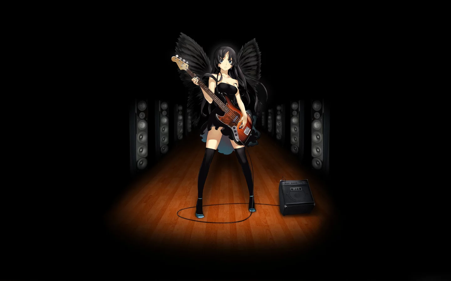 k-on, колонки, гитара, мио