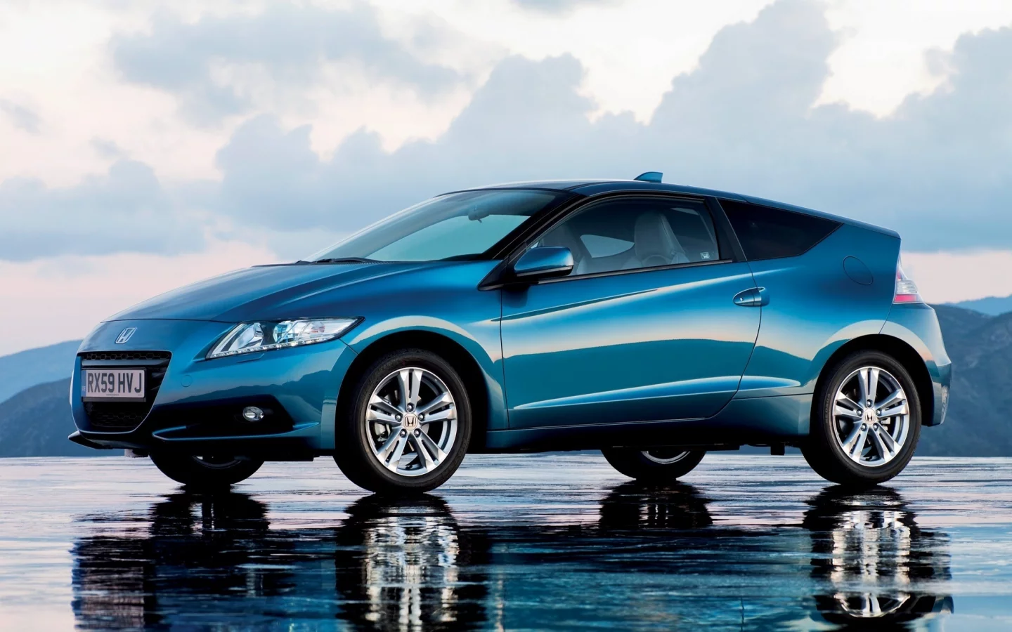 honda, отражение, небо, хонда, cr-z