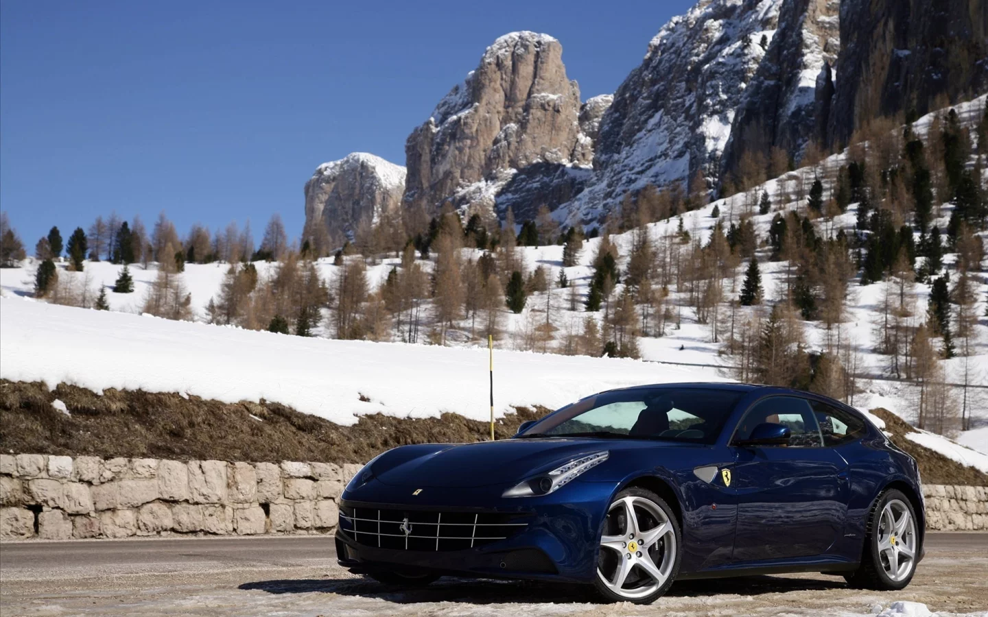 ff, горы, ferrari, зима