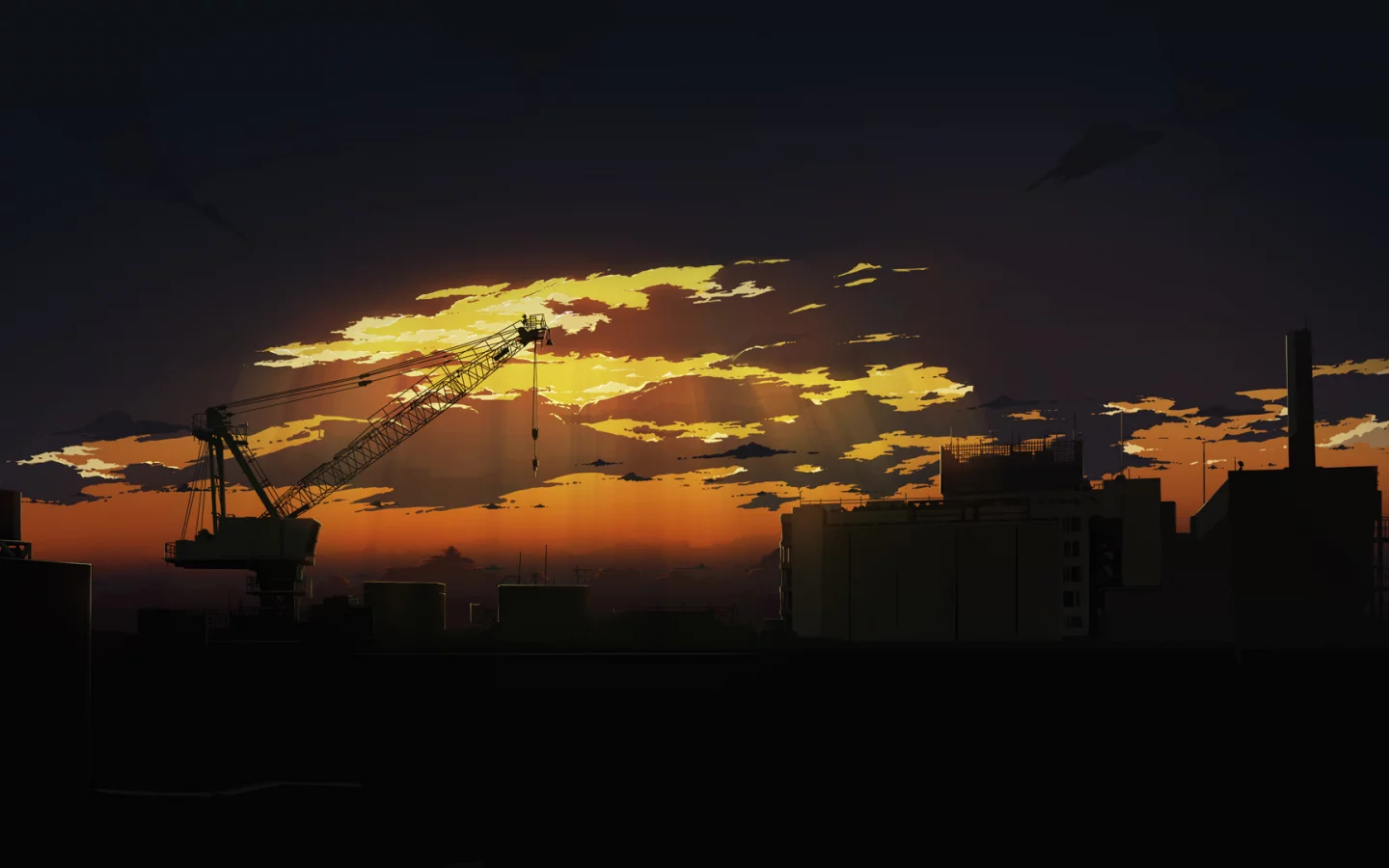 арт, вечер, небо, закат, город, завод, облака, sunset, кран, evening sity, подъёмный