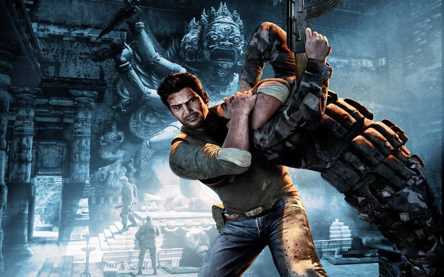 drake, uncharted, солдат, захват, ps3