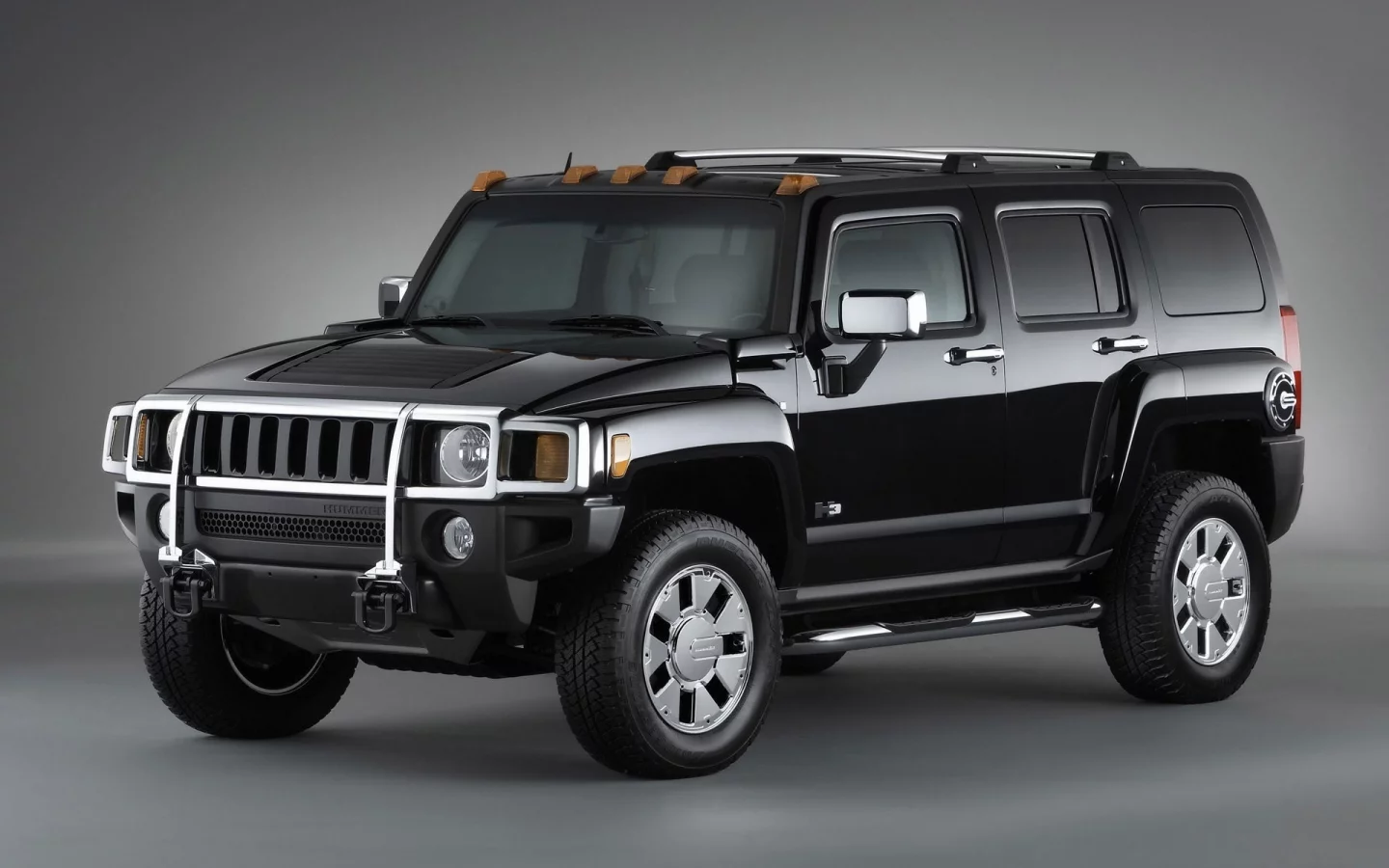 hummer, h3, black, передняя часть