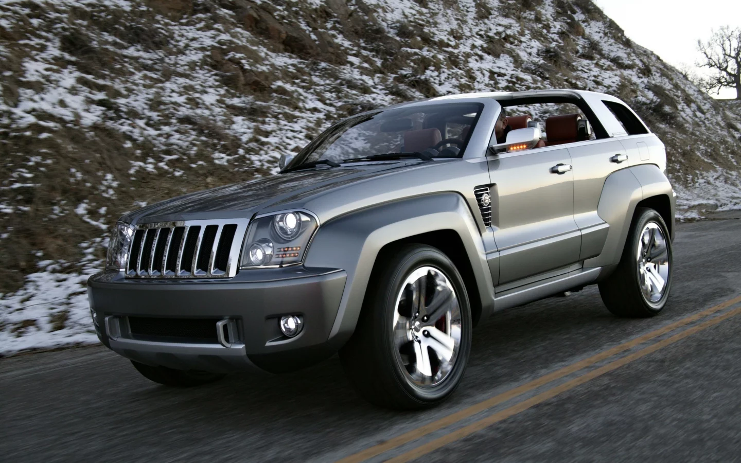 горы, white, дорога, jeep, небо