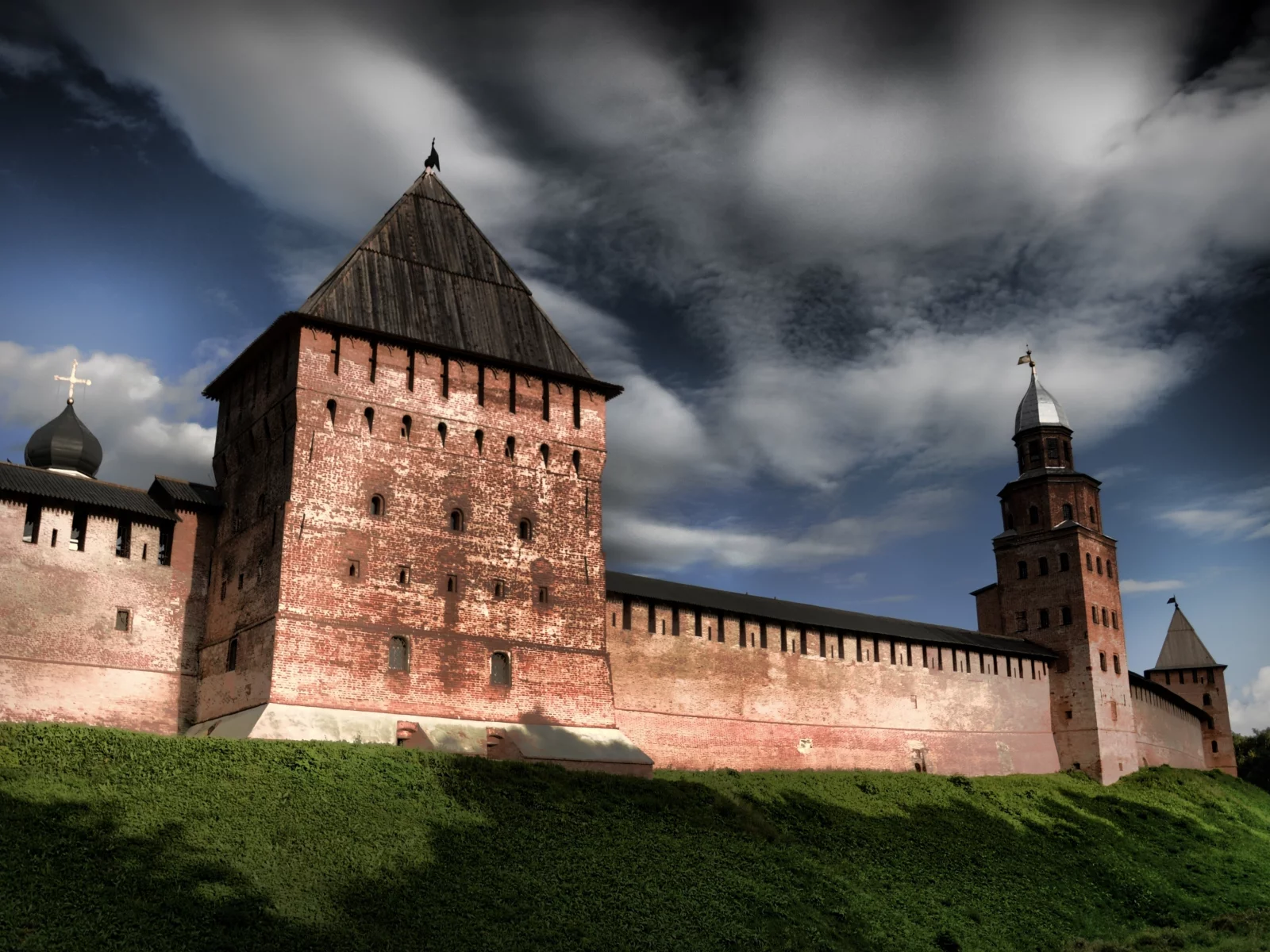город, великий новгород, кремль, башня, россия, башня кокуй, wallpaper, древний город, детинец, родина, обои, древний город