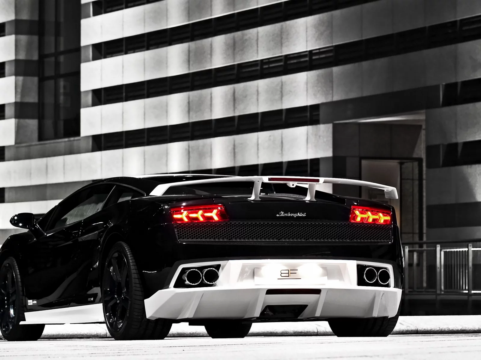 черная, город, lamborghini gallardo gt600