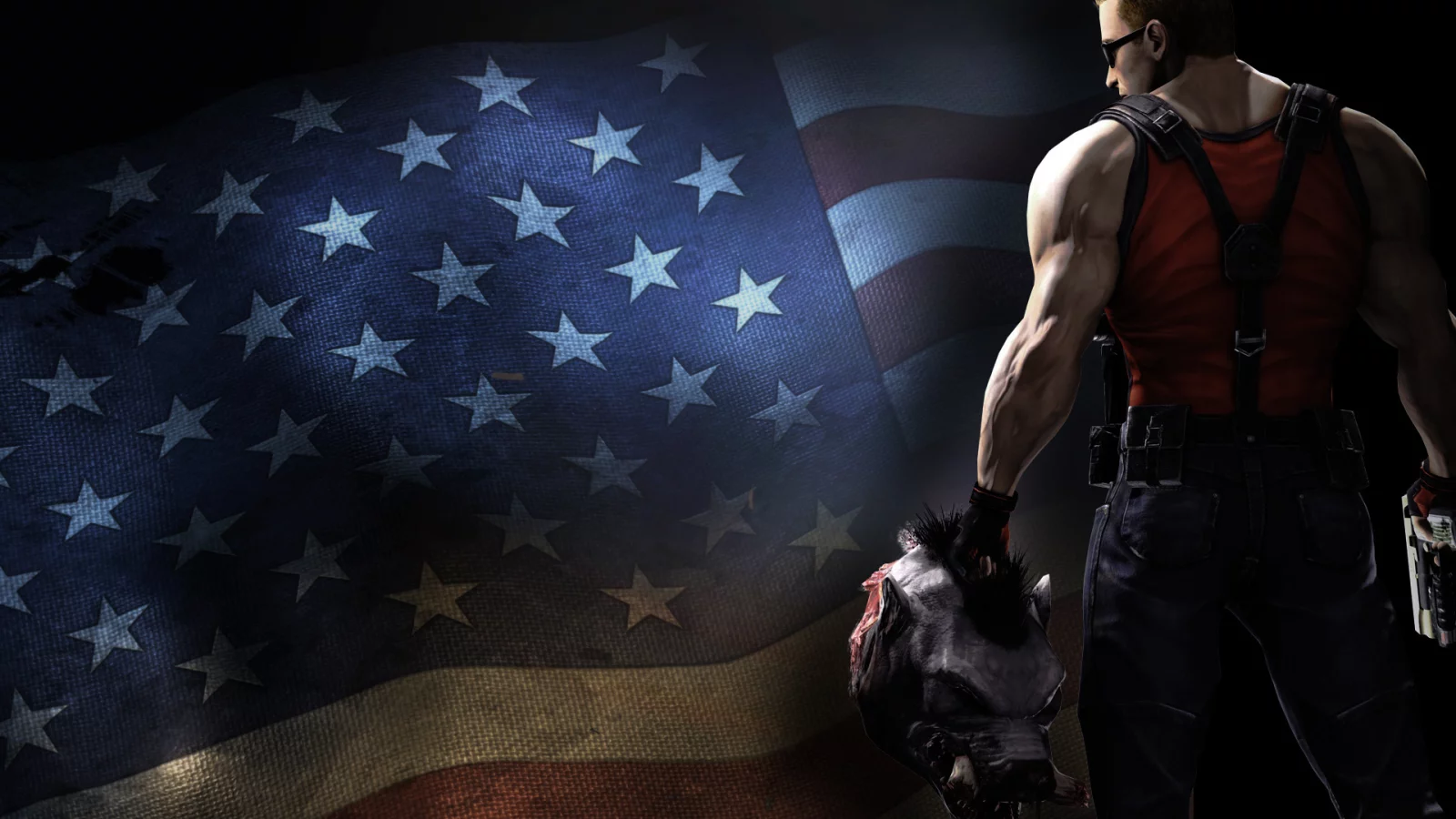 duke nukem, игра, голова, флаг, обои, forever