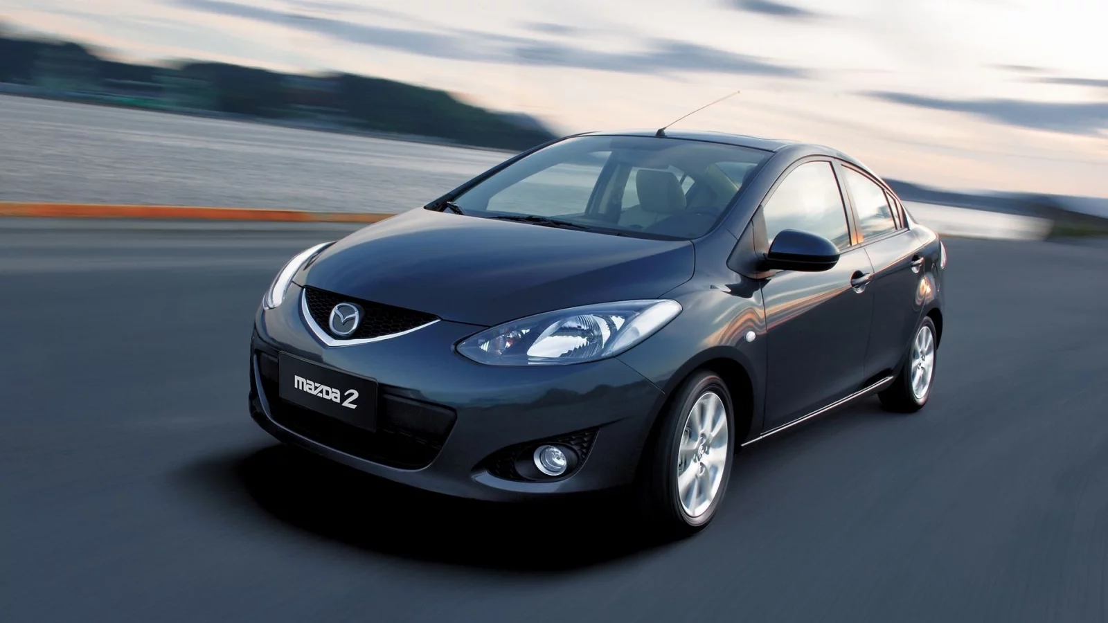небо, mazda 2, дорога, скорость, мгновение