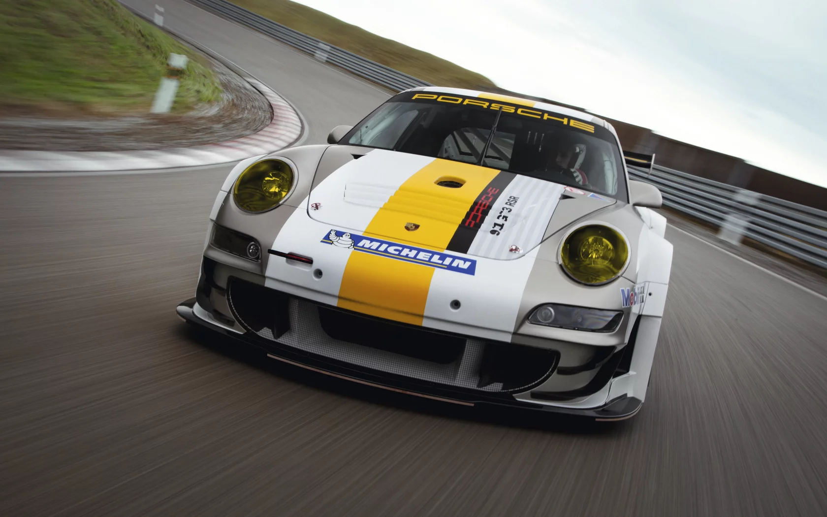 скорость, porsche, фары, трек, gt3