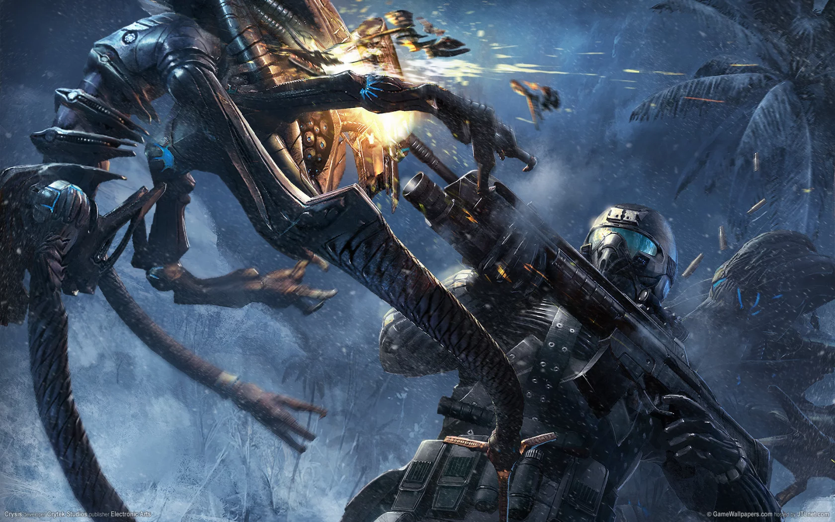 нанокостюм, оружие, инопланетянин, crysis