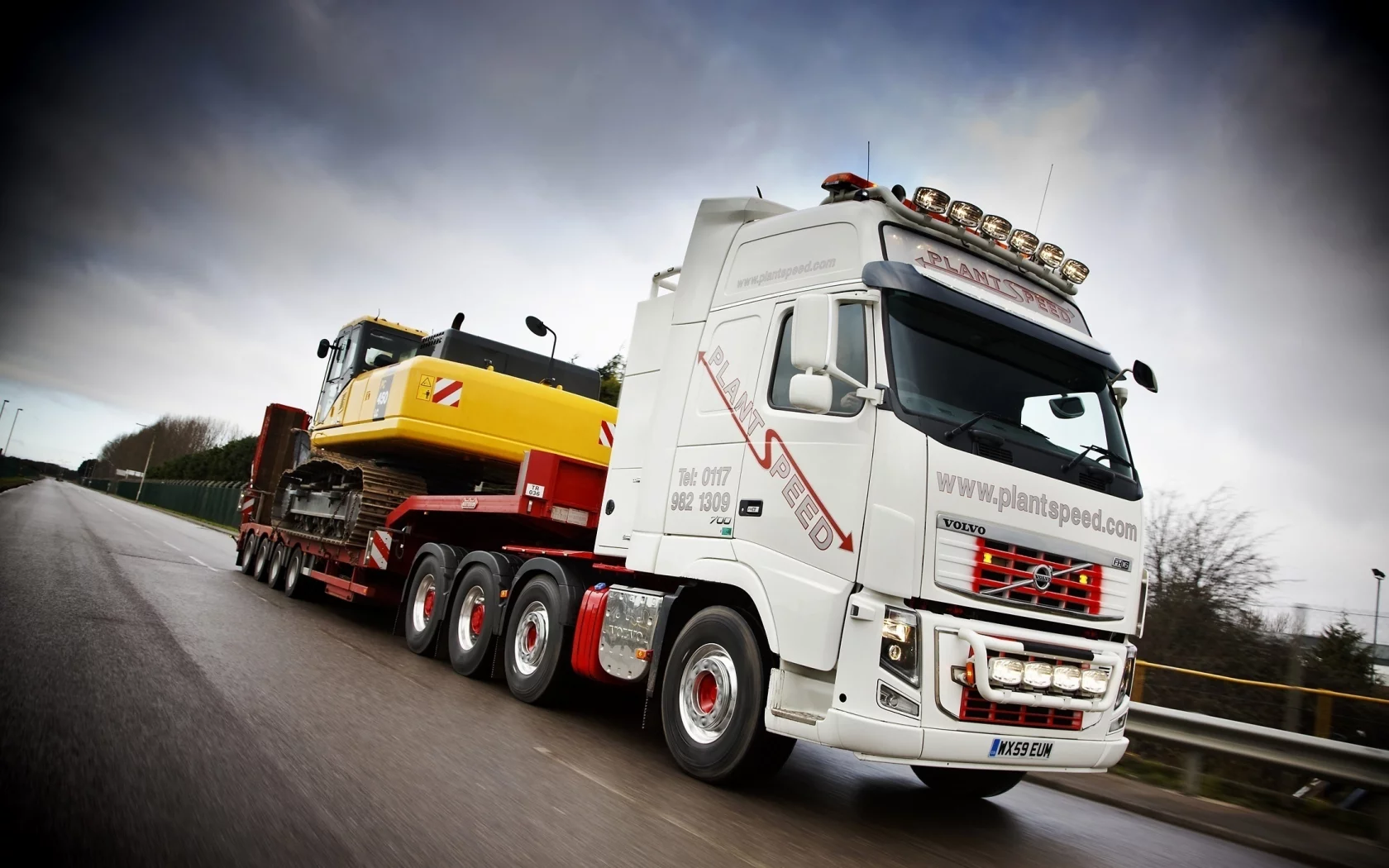 volvo, дорога, fh16, грузовик, экскаватор, 700