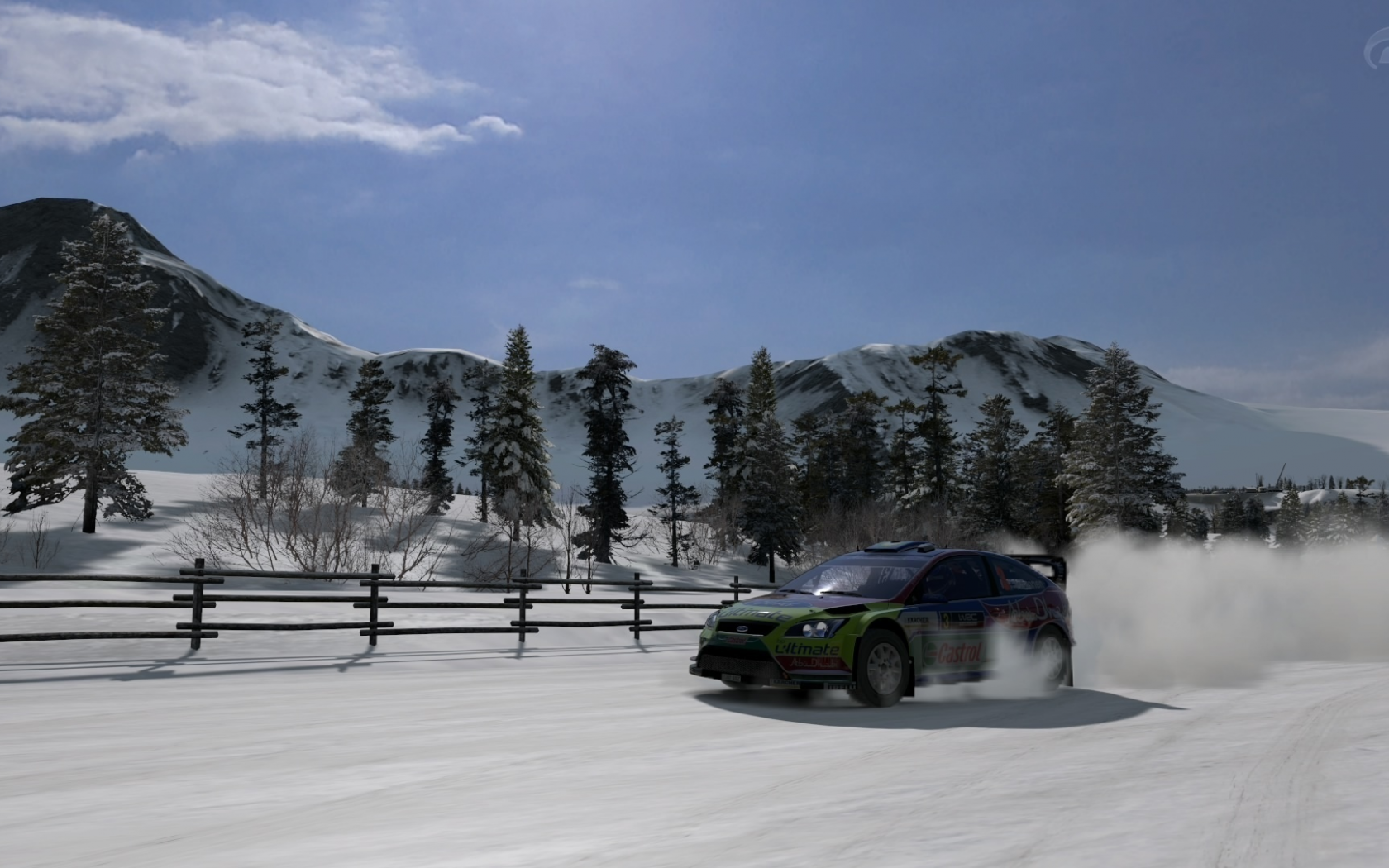 гонка, горы, ford focus, gt5, снег