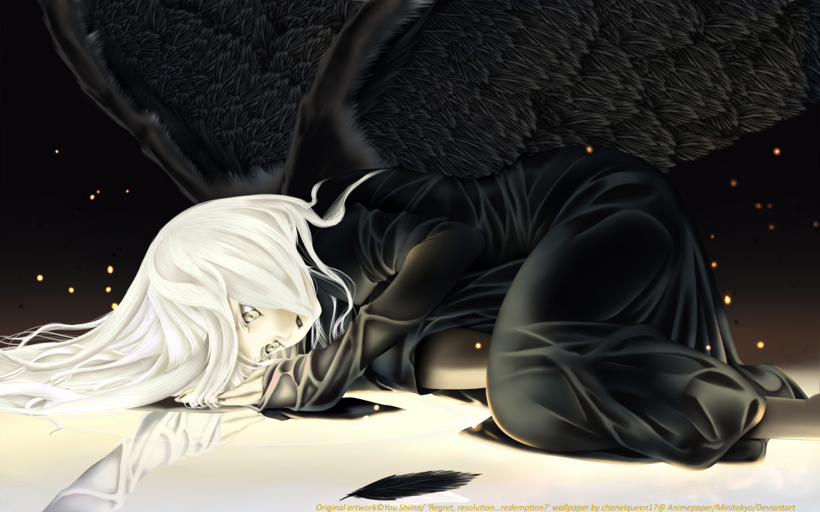 крылья, черный, ангел