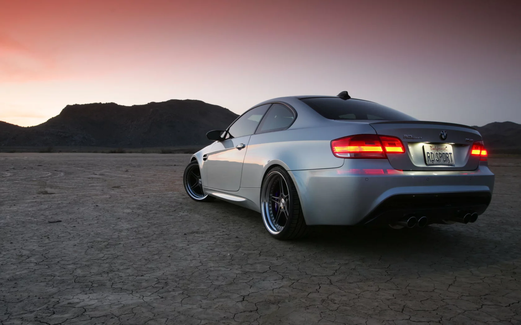 bmw, закат, пустыня