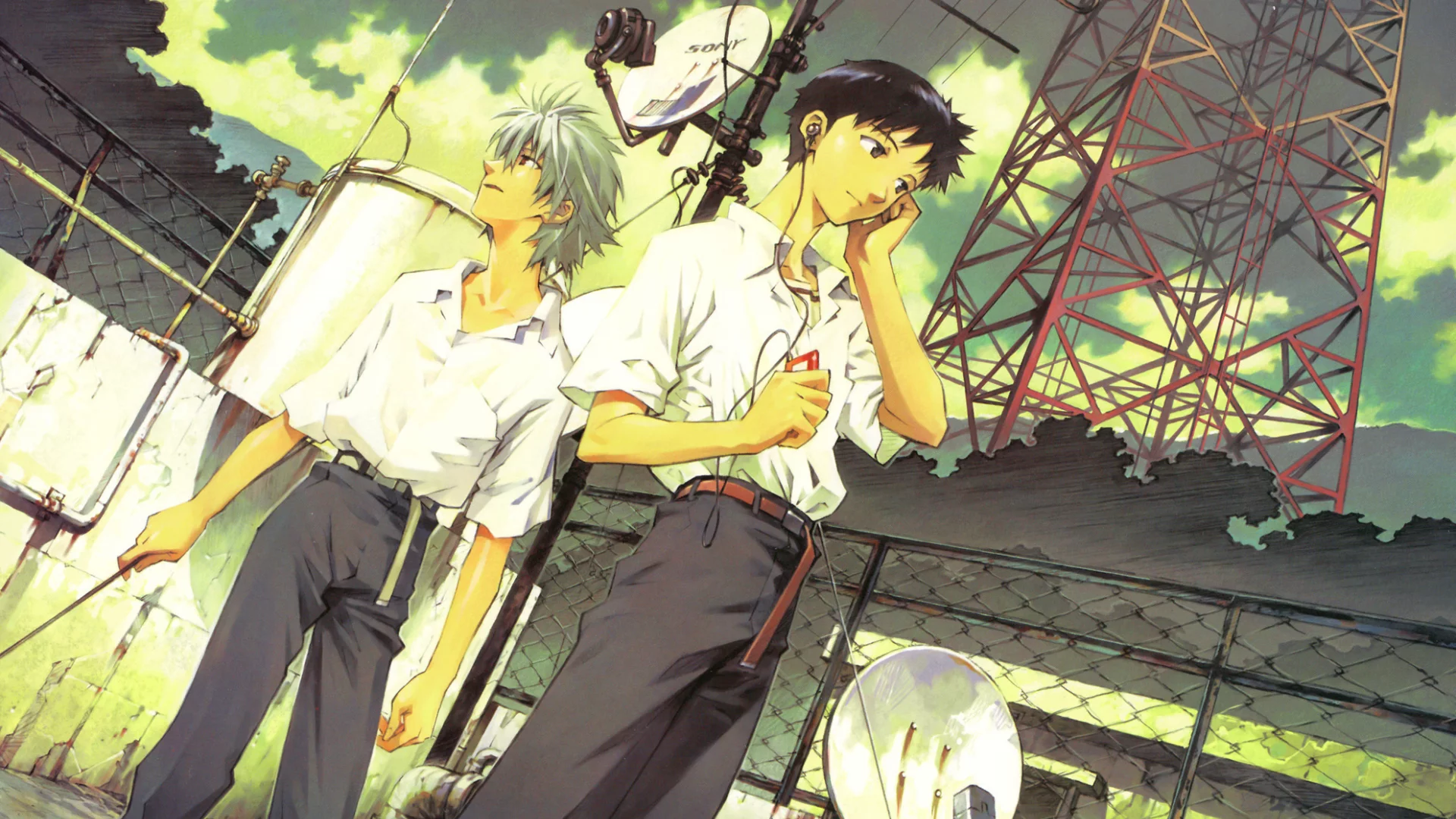 shinji ikari, nagisa kaworu, nge, neon genesis evangelion