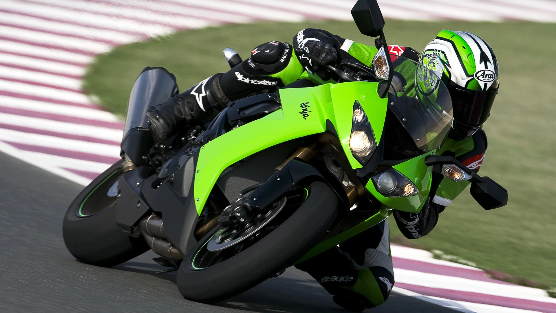 kawasaki, гонщик, мотоцикл, zx 10r, ninja, обои