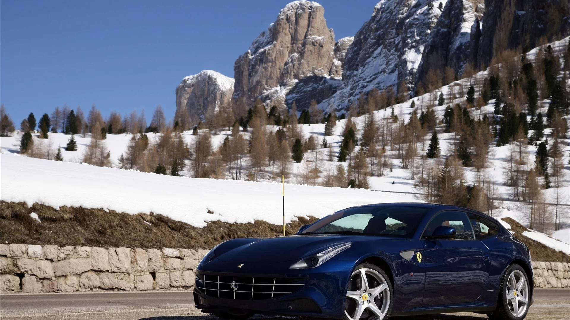 ff, горы, ferrari, зима