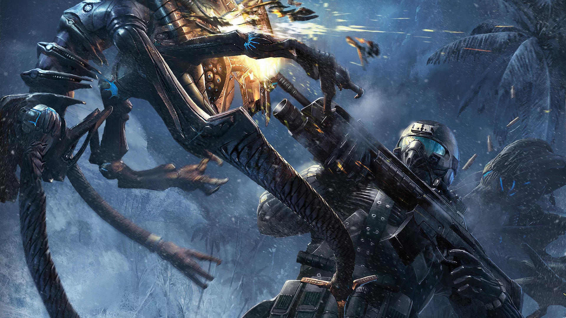 нанокостюм, оружие, инопланетянин, crysis