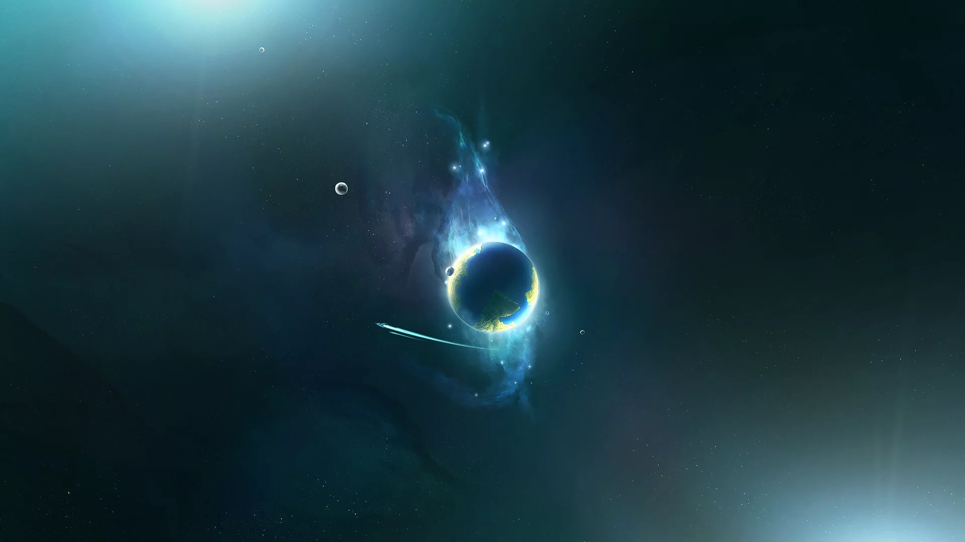 шлейф, планета, spaceship, спутники