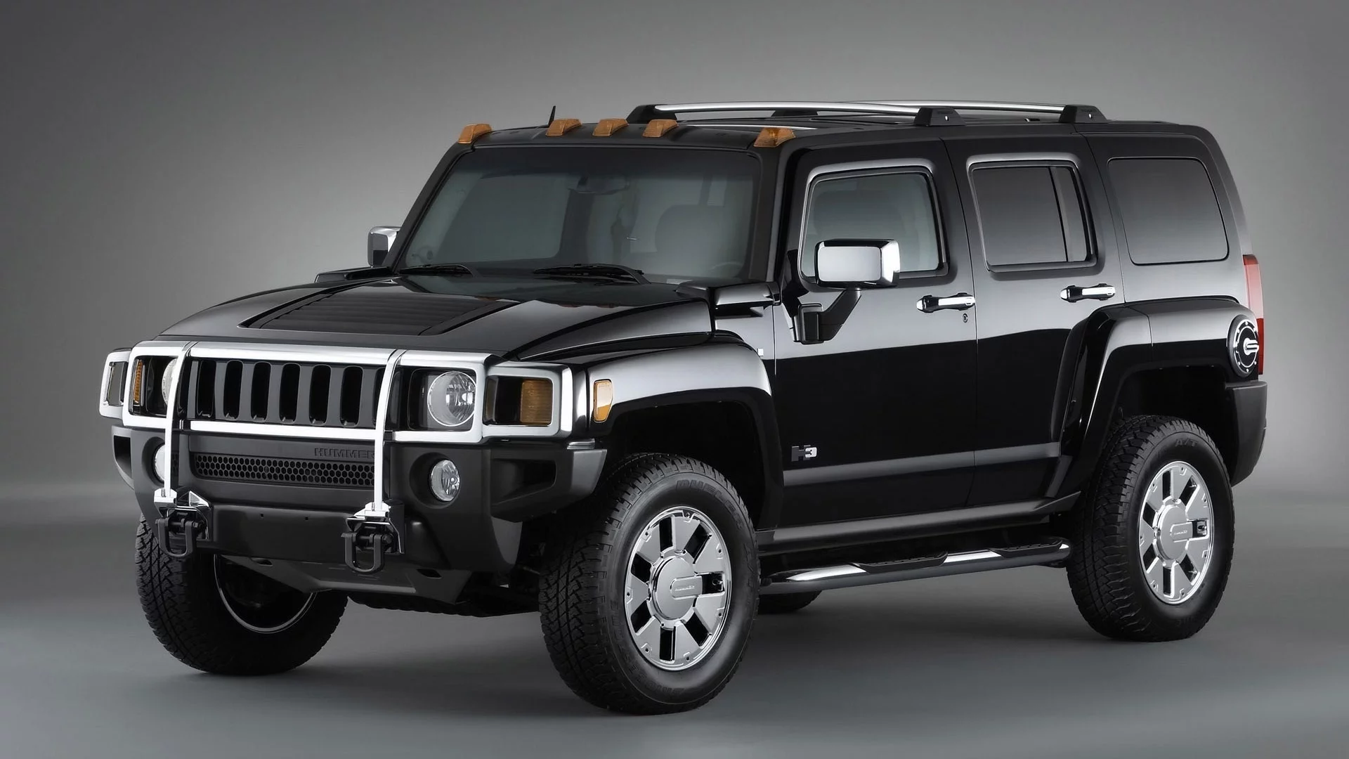 hummer, h3, black, передняя часть