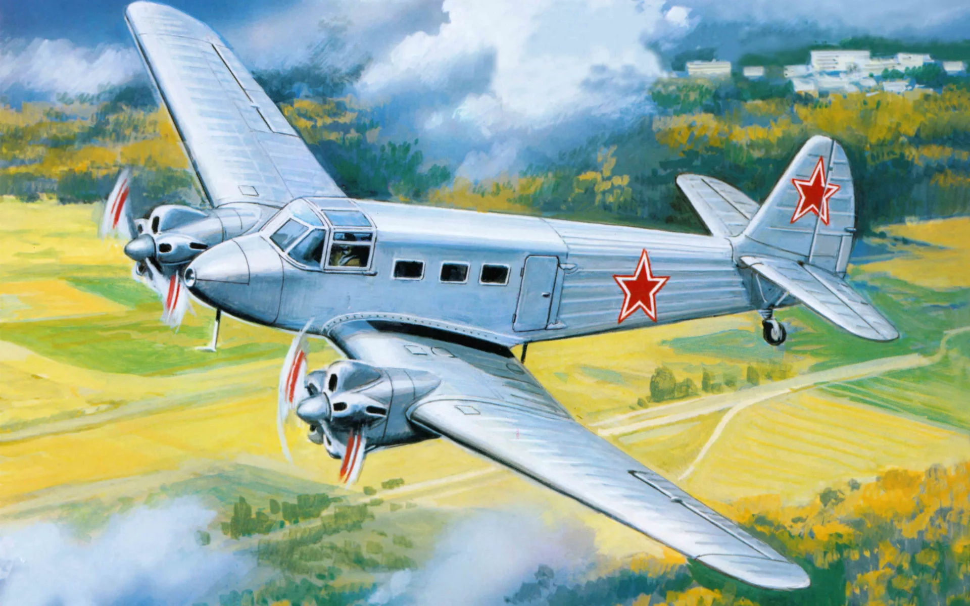арт, самолет, самолет, советский, транспортный, як-8