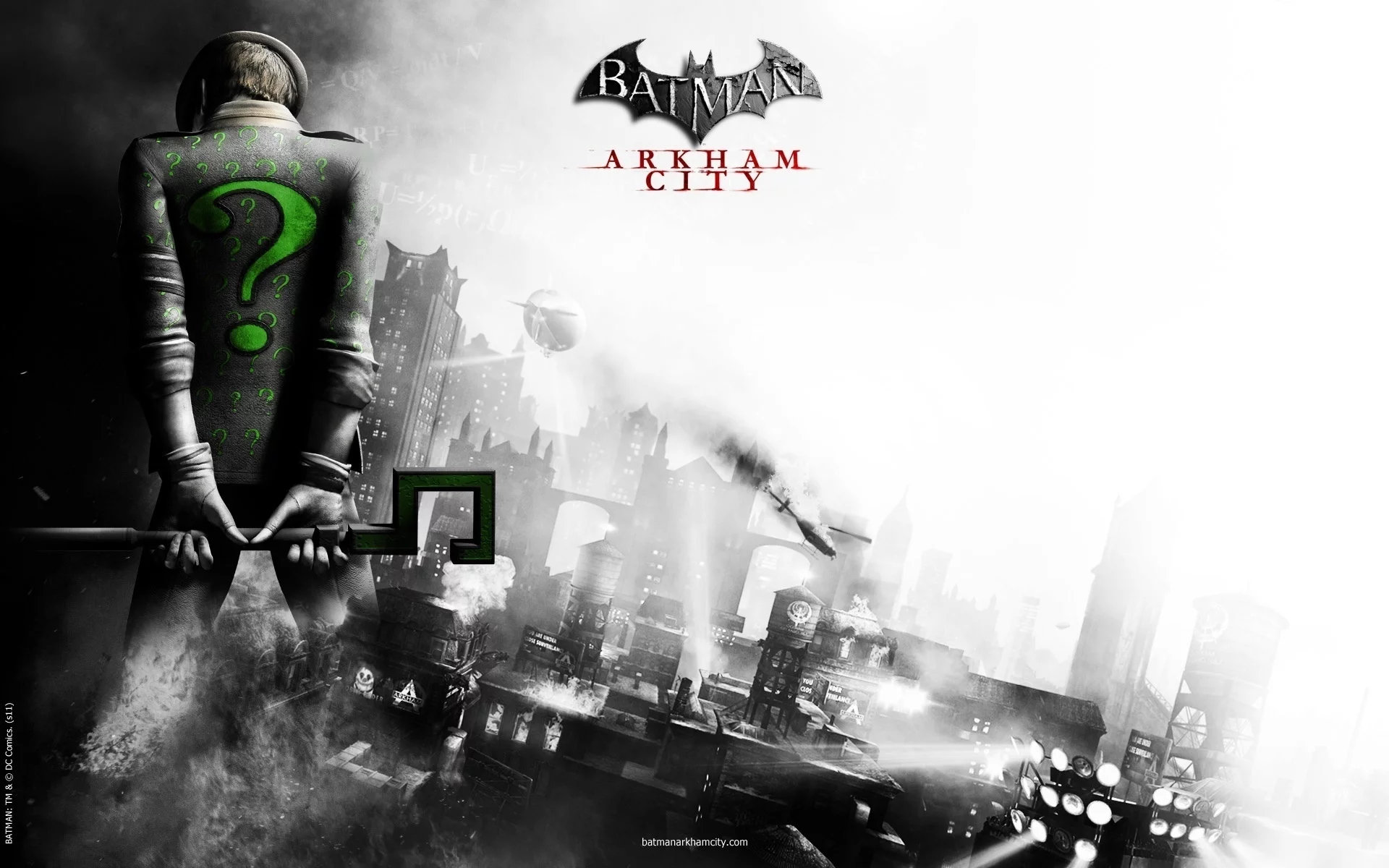 riddler, город, batman, риддлер, arkham city